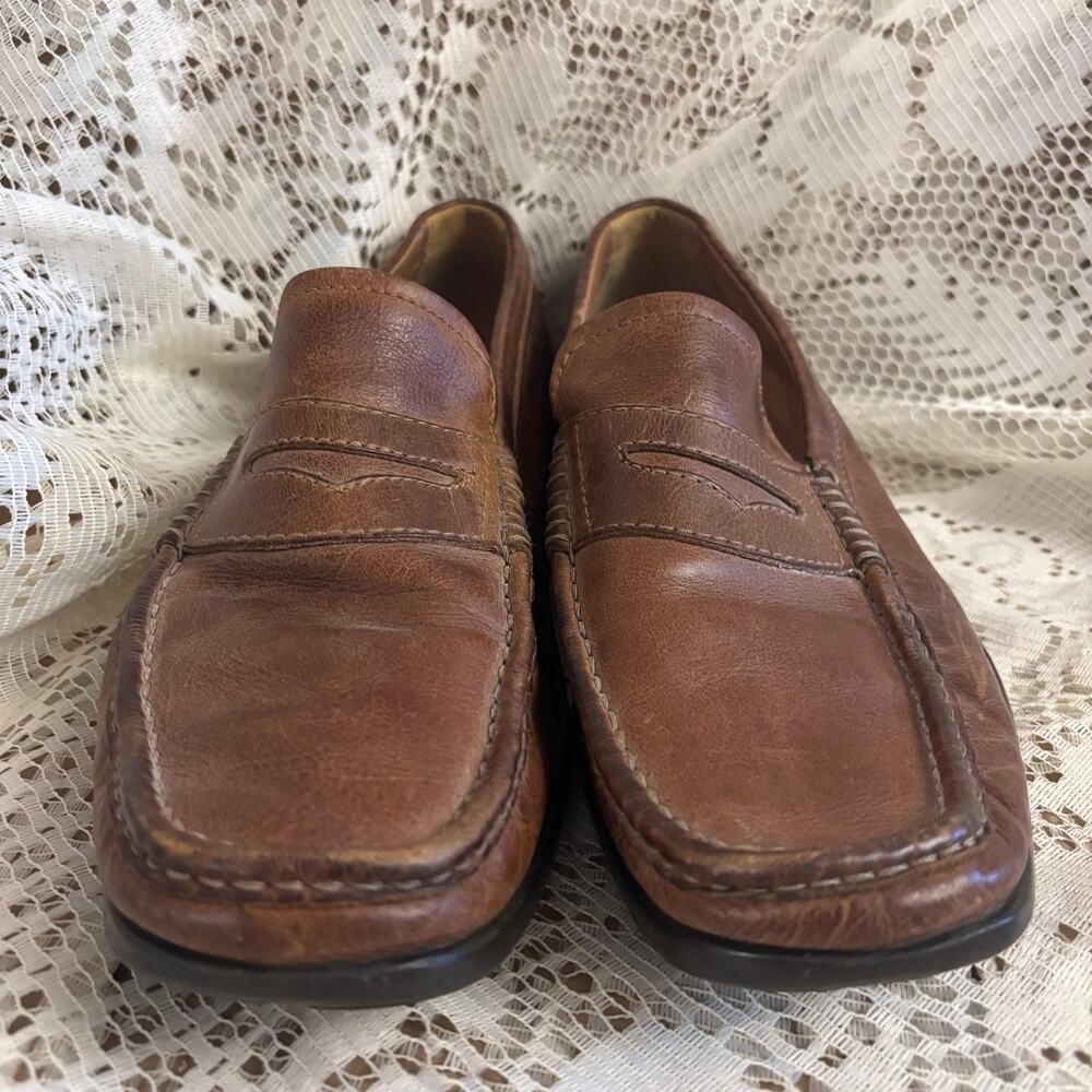 ECCO  Men's Size 45 (11/11.5) Brown Leather Penny Loafers Shoes
